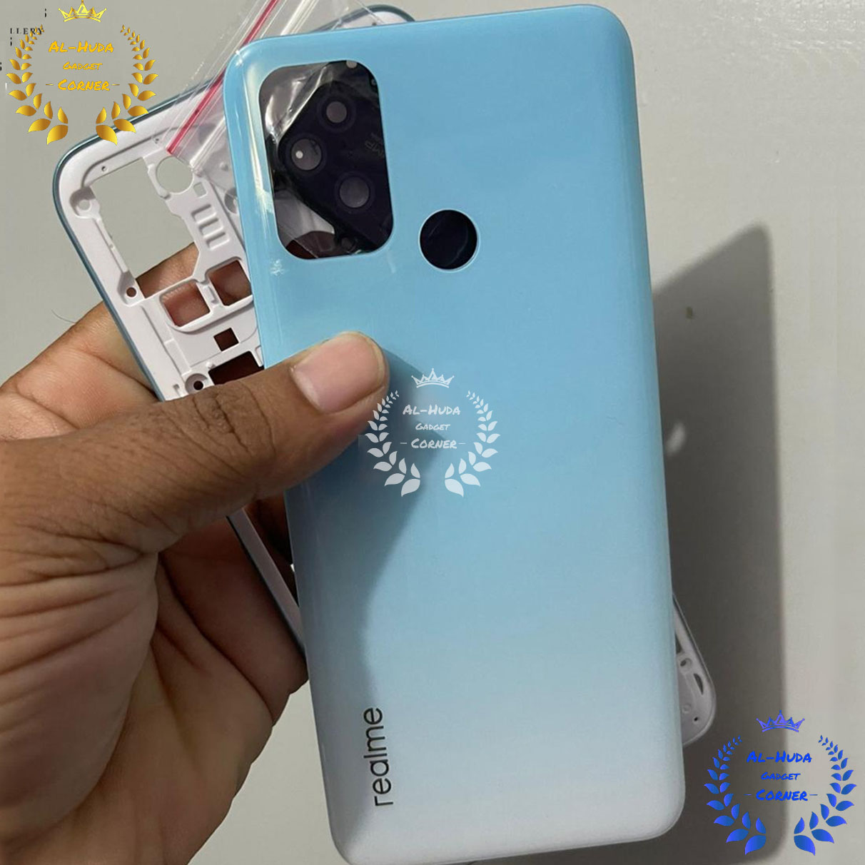 Picture of Replacement Backshell With Side Frame Panel for Realme 7i Battery Back Door Housing Cover With Camera Lens (Best Quality)