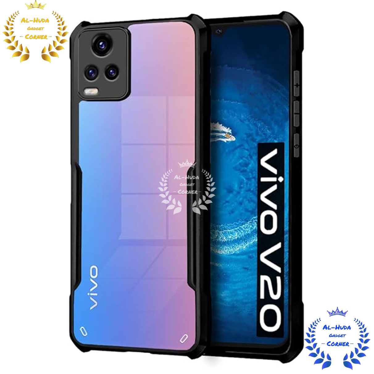 Picture of Shockproof & Transparent Crystal Clear Back Cover Case / Matte Protective Lens Flexible Back Cover for Vivo V20 | Slim Silicone Cover with Soft Lining Shockproof Full Body Bumper Case