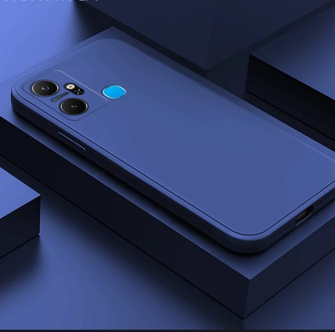 Picture of for Infinix Smart 6 Plus Back Cover Simple Candy Color Square Edge Liquid Silicone Phone Case