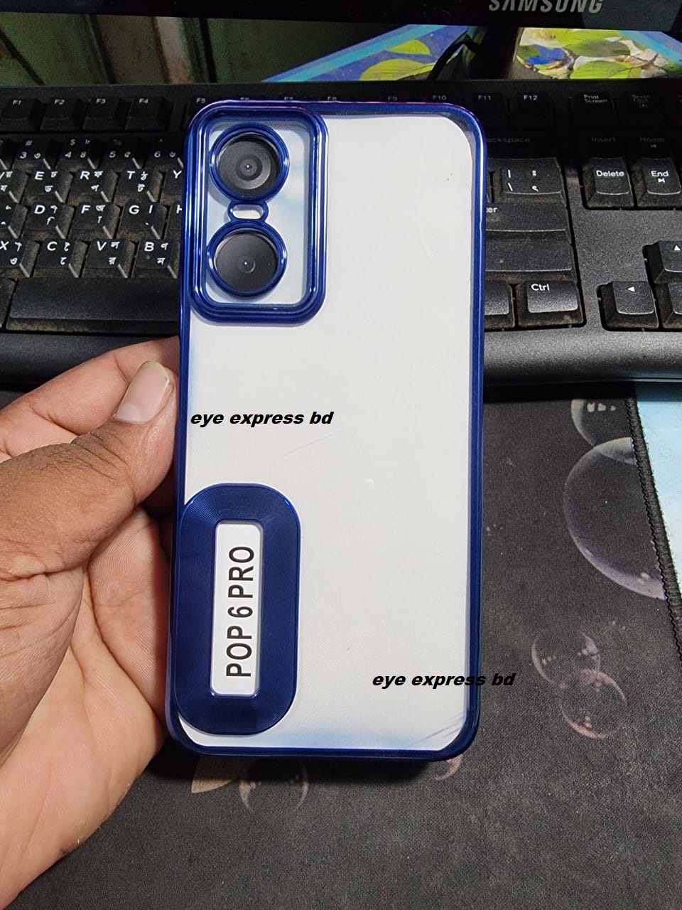 Picture of For Tecno Pop 6 Pro  Logo View with Camera Lens Protector Soft Slim CD Back Cover For Tecno Pop 6 pro Phone Case