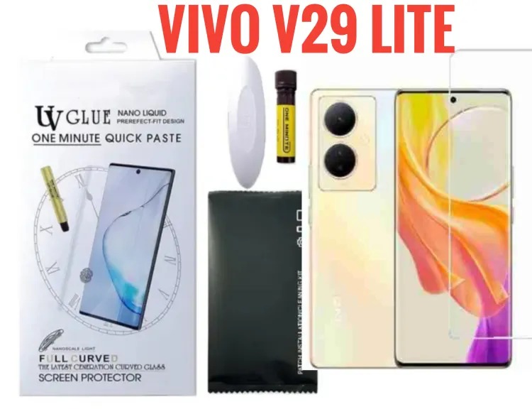 Picture of For Vivo v29 lite one Minute UV Nano Optics Full Glue Premium Tempered