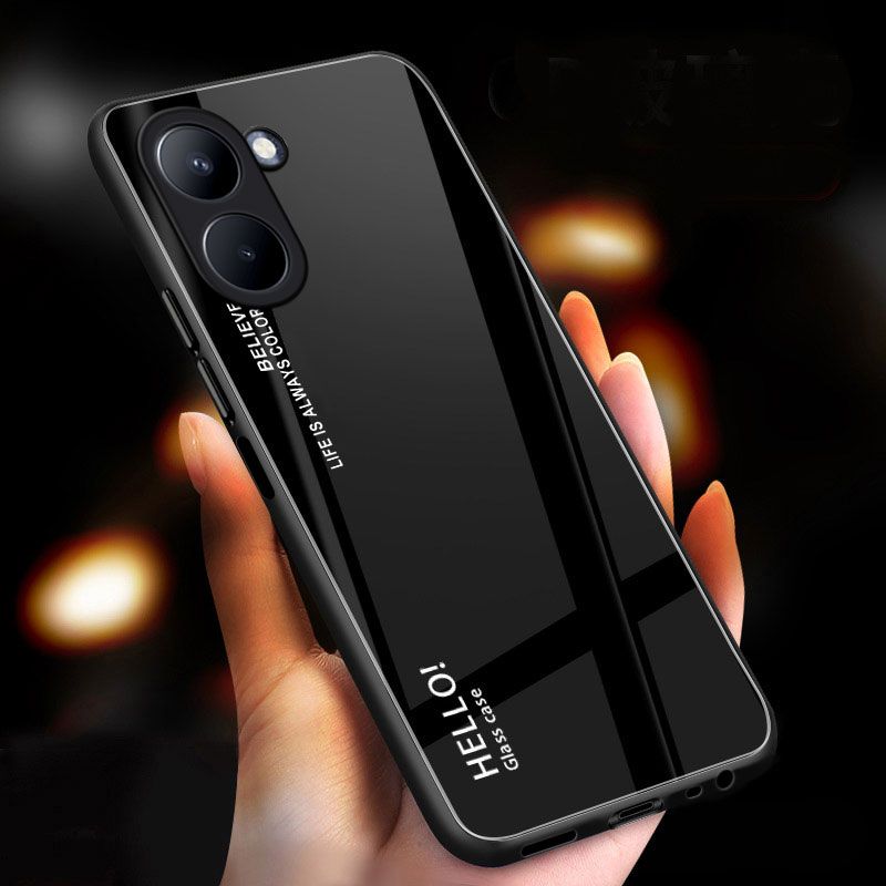 Picture of for Realme C33 Case Gradient Phone Back Hard Glass Cover