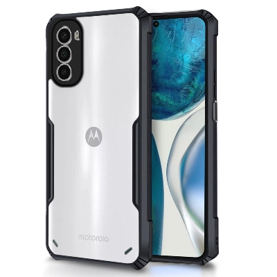 Picture of For Motorola Moto G52 / G82 5G / G62 Back Cover Clear  Back  Full Camera Protection | Bumper Back Case (Black) Phone Cases