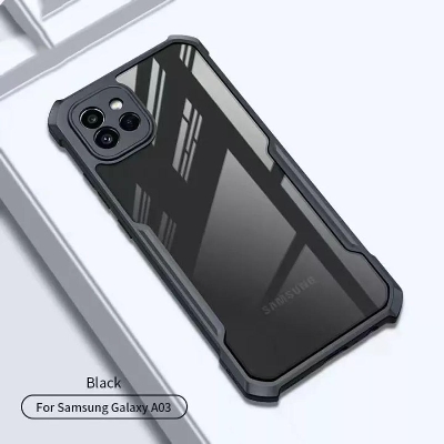 Picture of For Samsung Galaxy A03 Edge-Reinforced Shockproof Cushion Back Clear Hybrid Transparent Hard Cover Casing