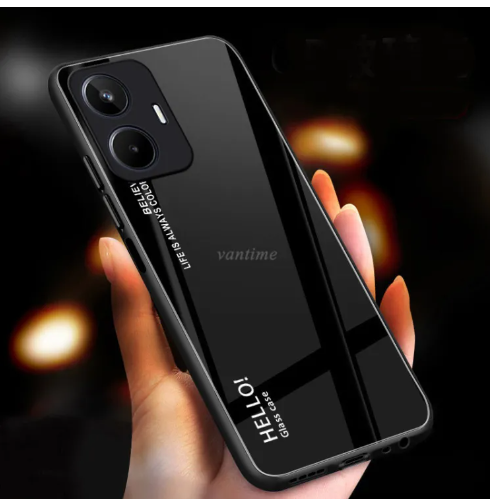 Picture of For Realme C55 Case Gradient Phone Back Hard Glass Cover