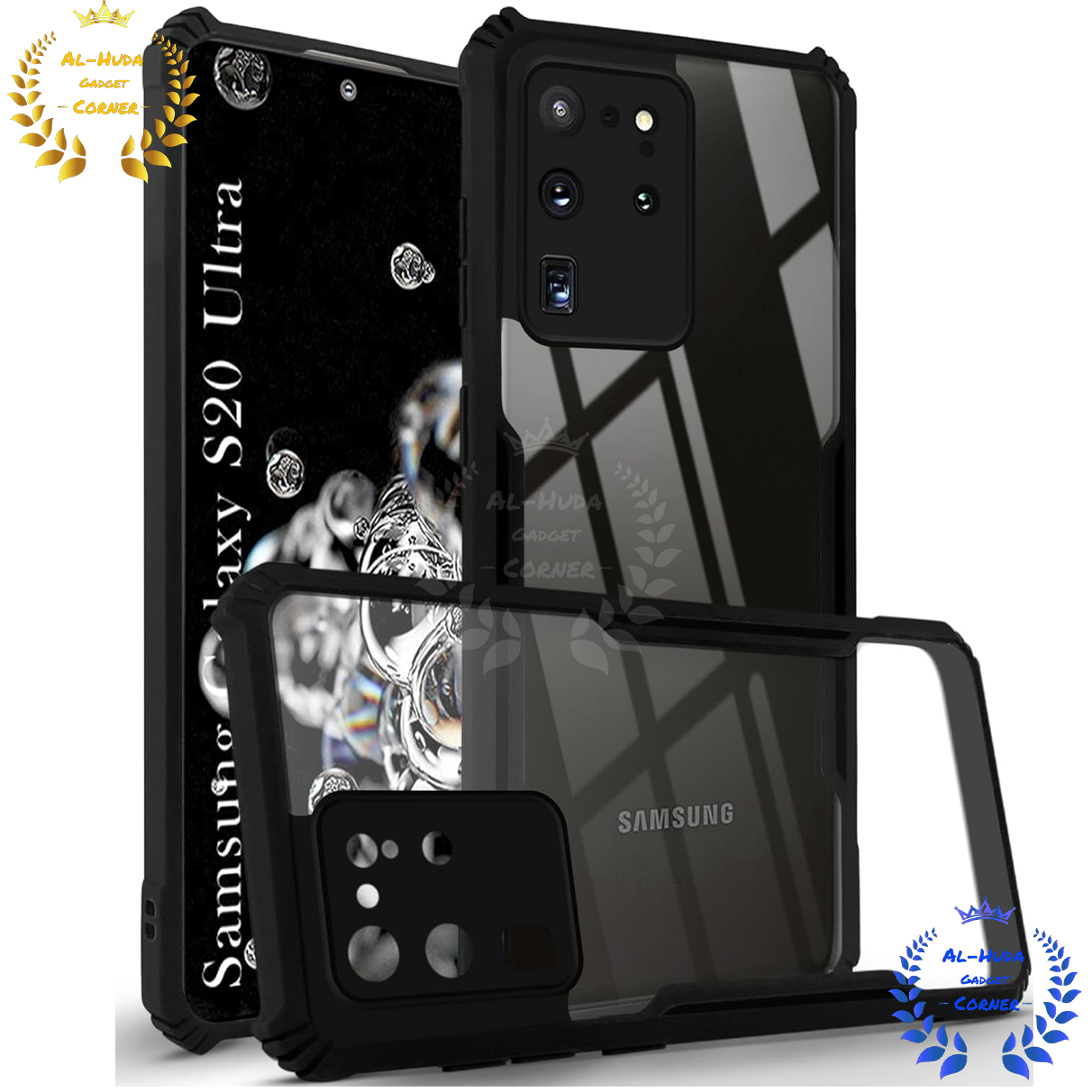 Picture of Shockproof & Transparent Crystal Clear Back Cover Case / Matte Protective Lens Flexible Back Cover for Samsung Galaxy S20 Ultra | Slim Silicone Cover with Soft Lining Shockproof Full Body Bumper Case