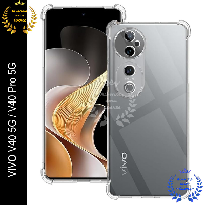 Picture of Shockproof & Transparent Crystal Clear Back Cover Case / Matte Protective Lens Flexible Back Cover for vivo V40 5G / vivo V40 Pro 5G | Slim Silicone Cover with Soft Lining Shockproof Full Body Bumper Case
