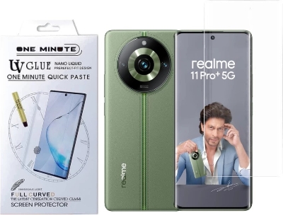 Picture of Realme 11 Pro 5G (A+ GRADE) Premium UV Tempered Glass Screen Protector Curved with Liquid Glue and UV Light -Transparent Clear