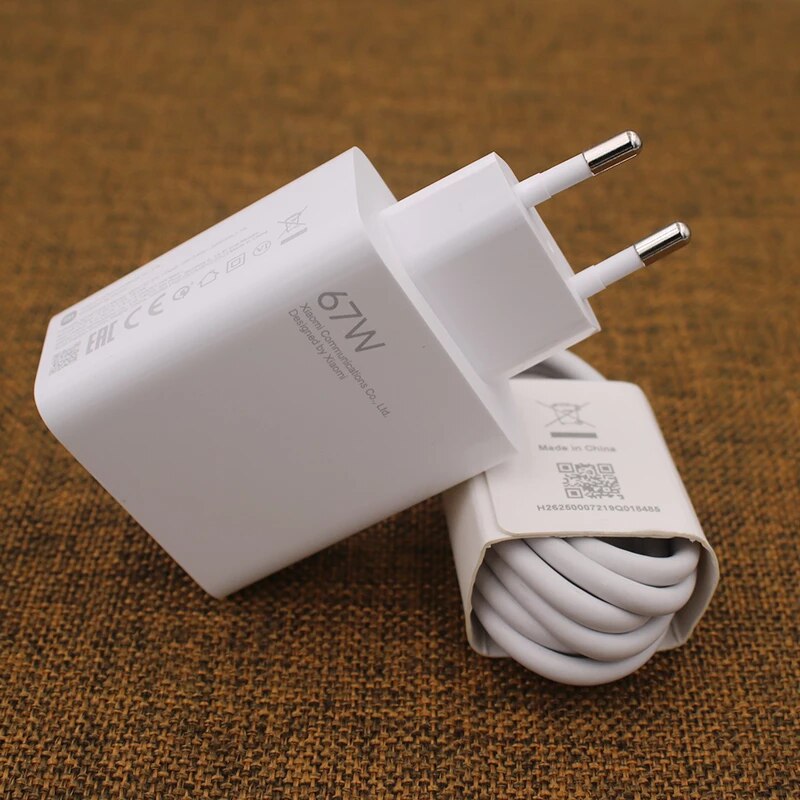 Picture of Original Xiaomi 67W Fast Charger and 6A USB Type C Charging Cable Set Wall Charger Single USB-A Port Power Adapter Charging for Xiaomi