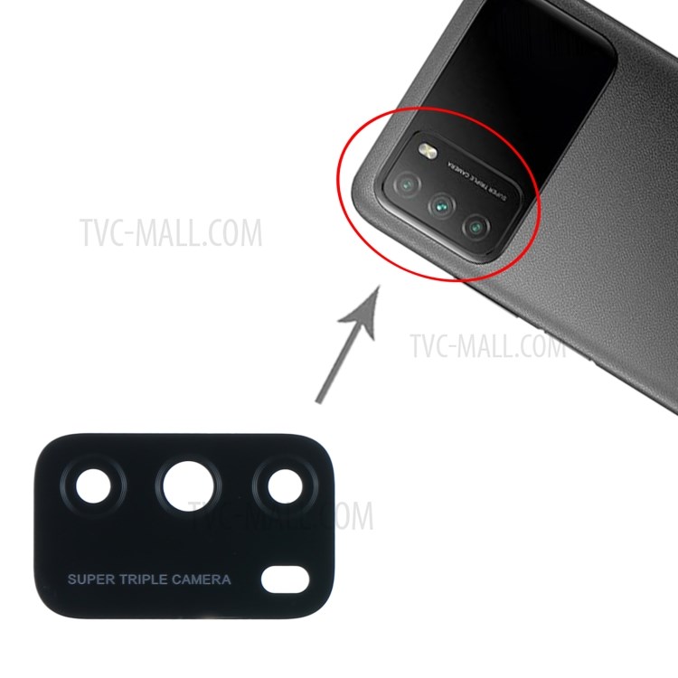 Picture of For Xiaomi Poco M3 camera main glass Rear Facing Camera Glass Lens Replacement
