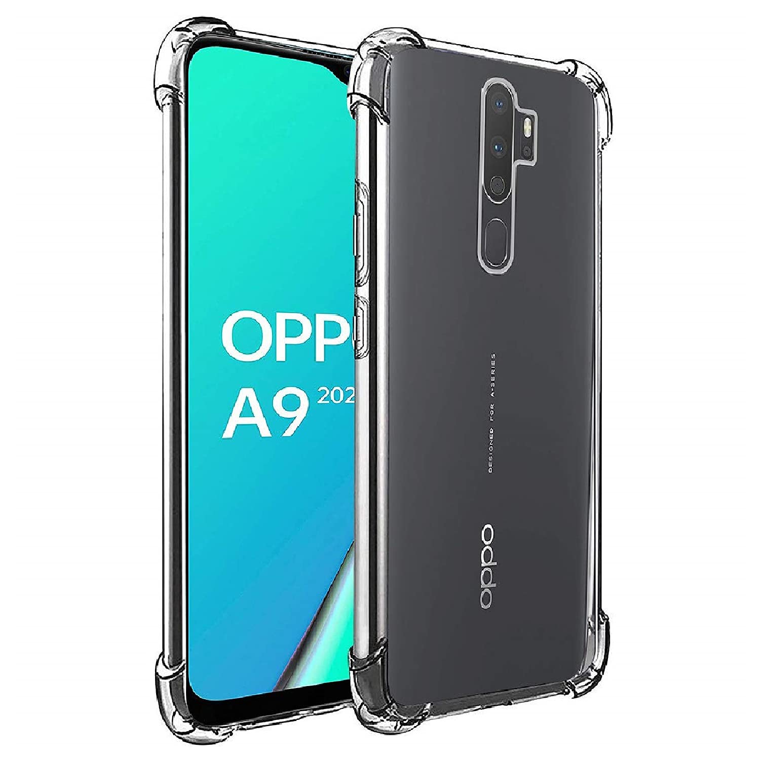 Picture of Oppo A5 2020 / Oppo A9 2020 Premium Silicone Case Crystal Clear Soft TPU Ultra-Thin Transparent Flexible Protective Mobile Phone Back Cover