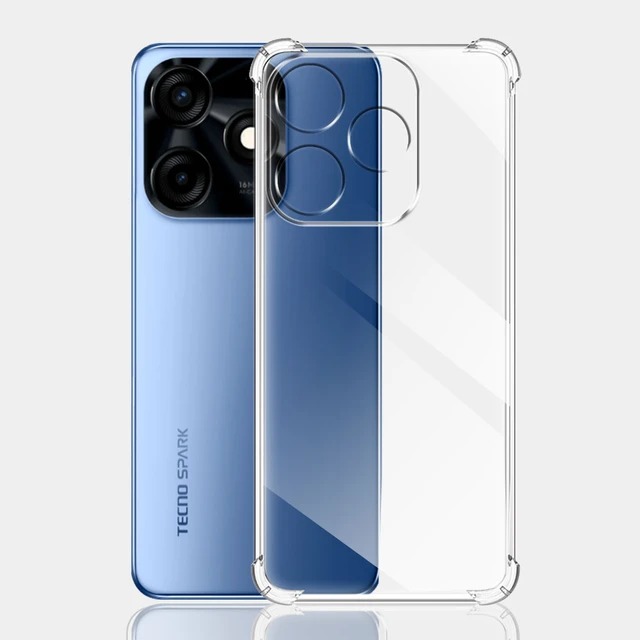 Picture of For Tecno Spark 10/ Spark 10C Back Cover Soft Flexible Airbag Transparent Silicone Case