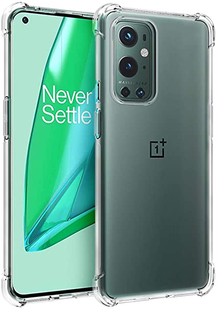 Picture of For OnePlus 9 Pro Transparent 6D Crystal silicone Bumper case antiShock corner Clear back cover