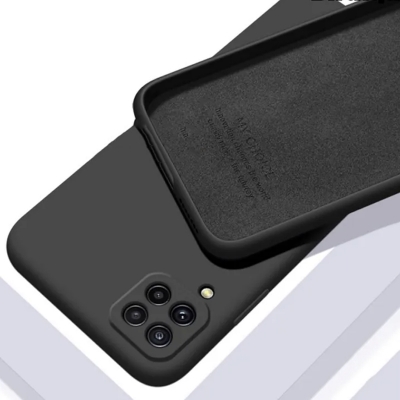 Picture of Original For Samsung Galaxy A22 4G / Galaxy M32 4G / Galaxy F22 Heavy Strong Liquid Silicone Soft Gel Rubber Shockproof Cover Case For Samsung A22 4G Back Cover - Camera