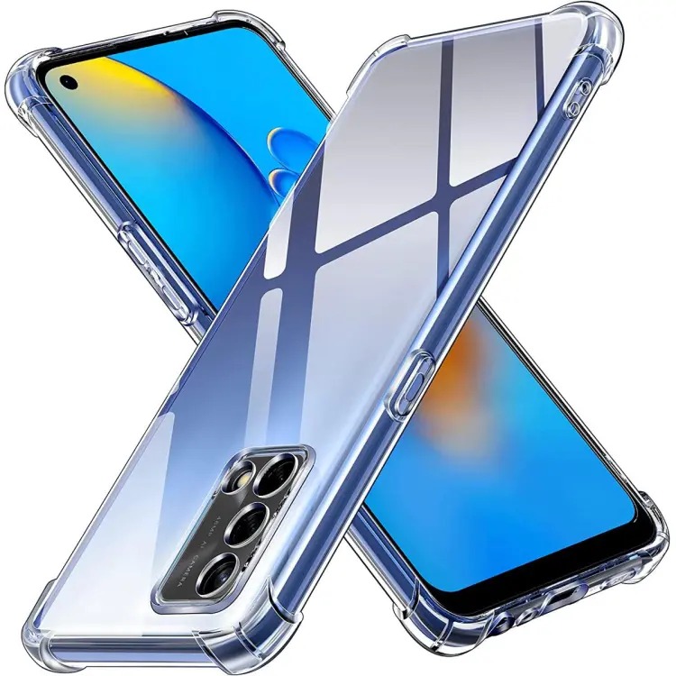 Picture of For Opp F19 / Oppo F19S / Oppo A74 4G / Oppo A95 4G Edge-Reinforced Shockproof Cushion Back Clear Hybrid Transparent Sof Silicon Cover Casing