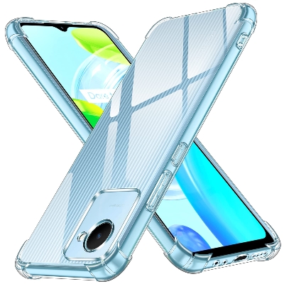 Picture of for Realme C30/C30S/Narzo 50i Prime Silicone Airbag cover Shockproof Transparent Protective Clear Back Cover TPU Case