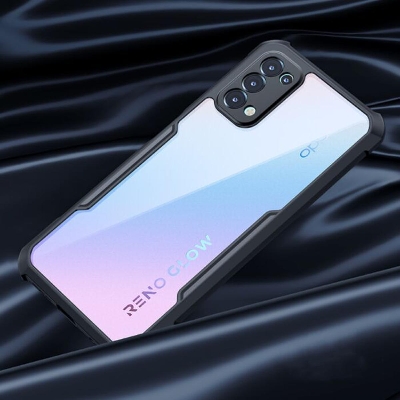 Picture of For Oppo Reno 5 -Cushion Back Clear Transparent Hard Cover Casing
