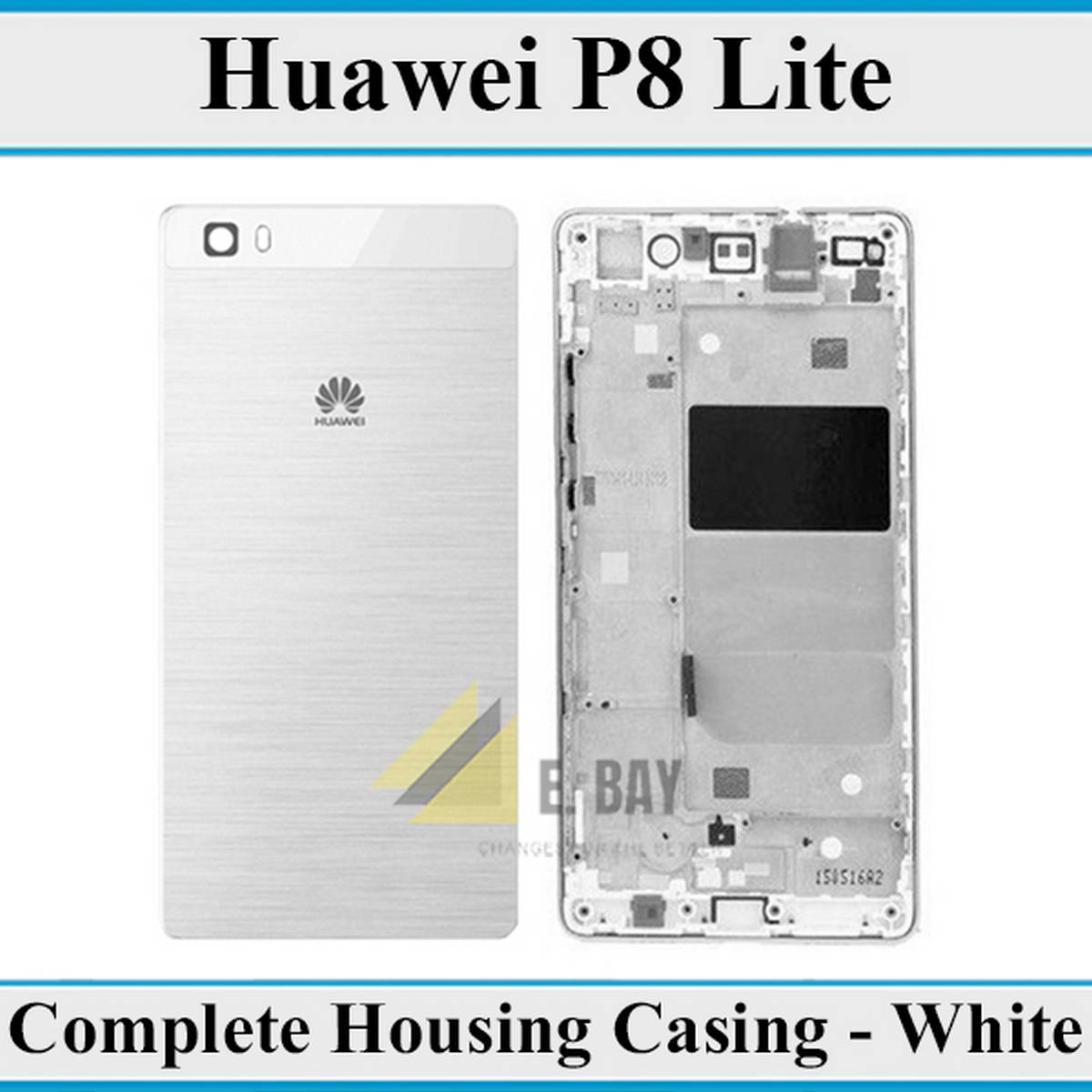 Picture of Original Huawei P8 Lite Complete Housing Casing Body Back Rear Battery Door Cover Lcd Frame Ring Replacement