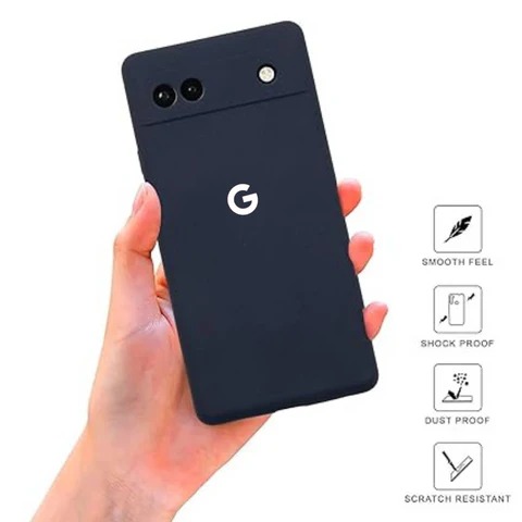 Picture of For Google Pixel 6a Silicone Covers Round Edge Shockproof Camera Bumper Protective Durable Luxury Phone Back Cases Cover