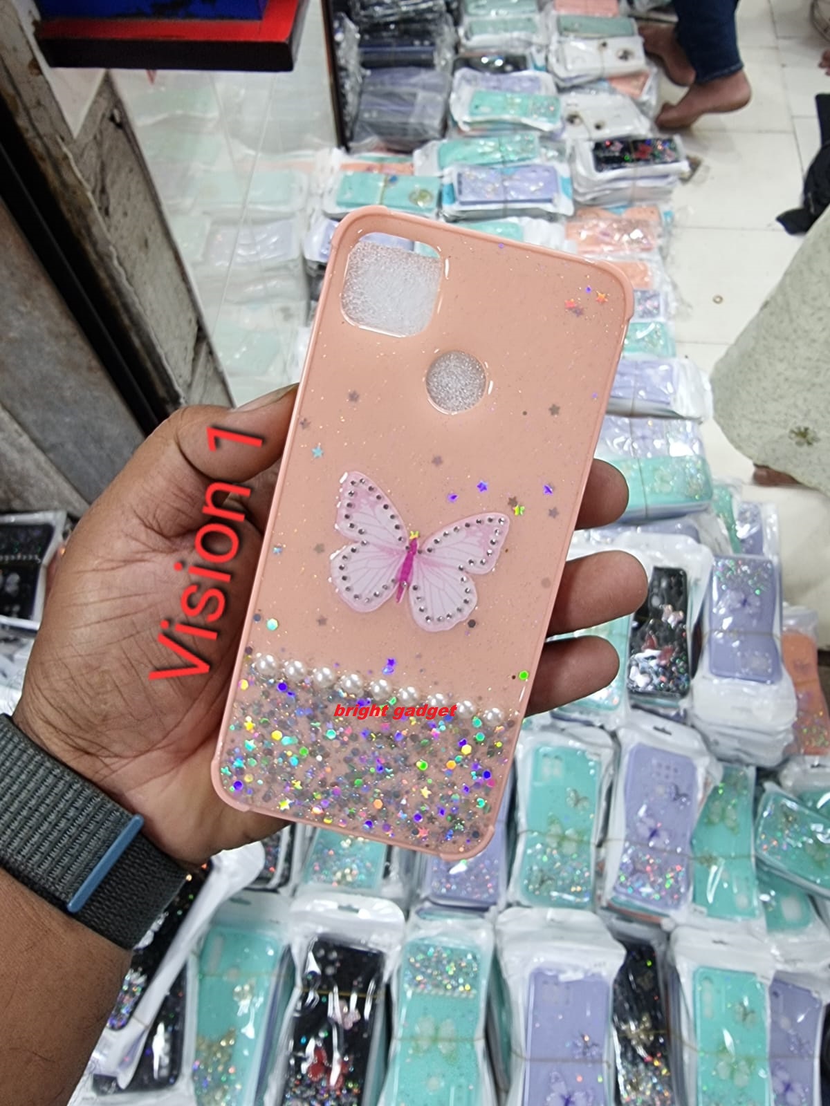 Picture of ITEL VISION 1 Camera Protection Shiny Bling Glitter Star Love Fashionable Soft Silicone Ladies Back Case Cover
