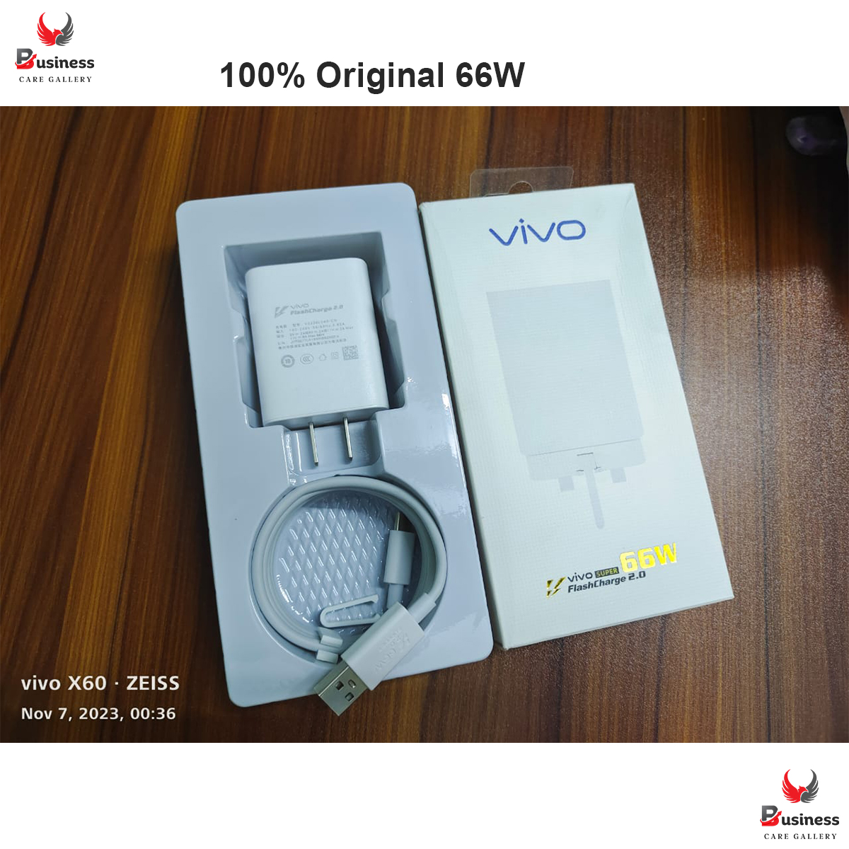 Picture of Vivo 66W FlashCharge 2.0 Charger for Vivo X Series & Latest/5G Phones.For Vivo V23 , V23e , V23e 5G , V23 5G , V23 Pro , V25 , V25 , Y35 ,Y55 , Y76 5G , Y75 ,  Y78 , Y78+ , iQOO Z7 , iQOO Z7s , iQOO Pad , X70 Pro