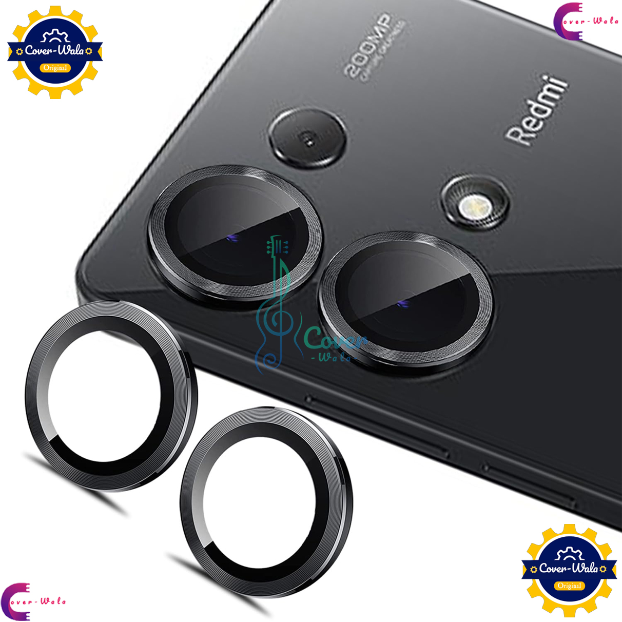 Picture of For Xiaomi Redmi Note 13 5G / Xiaomi Redmi Note 13 Pro 5G Camera Protector WSKEN Metal Ring Tempered Glass Camera Lens Protector