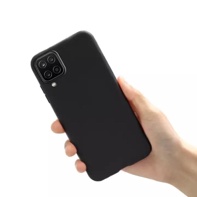 Picture of Samsung Galaxy A12 / M12 / F12 Premium Silicone Matte Soft Phone Case - Black