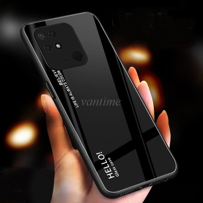 Picture of for Xiaomi Redmi 10C Case Gradient Phone Back Hard Glass Cover