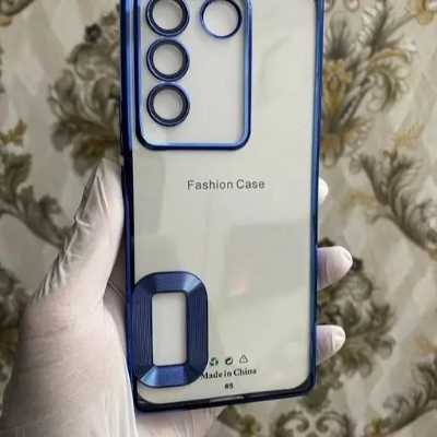 Picture of For Vivo V27E Logo View with Camera Lens Protector Soft Slim CD Back Cover For Vivo V27 E Phone Case