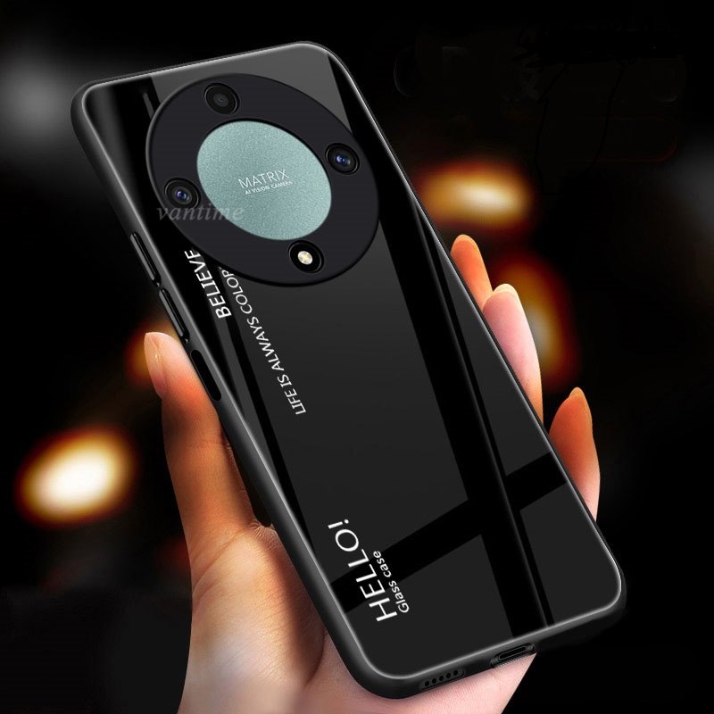 Picture of For Honor X9a 5G Case Gradient Phone Back Hard Glass Cover
