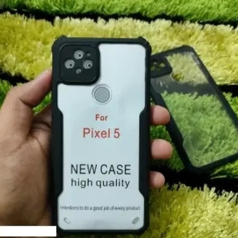 Picture of Google Pixel 5 Premium Quality Transparent Thin Back Cover Case - Black