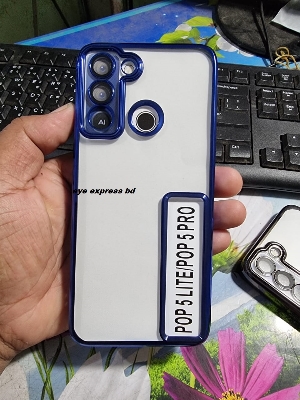 Picture of For Tecno Pop 5 Pro / Tecno Pop 5 LTE Logo View with Camera Lens Protector Soft Slim CD Back Cover