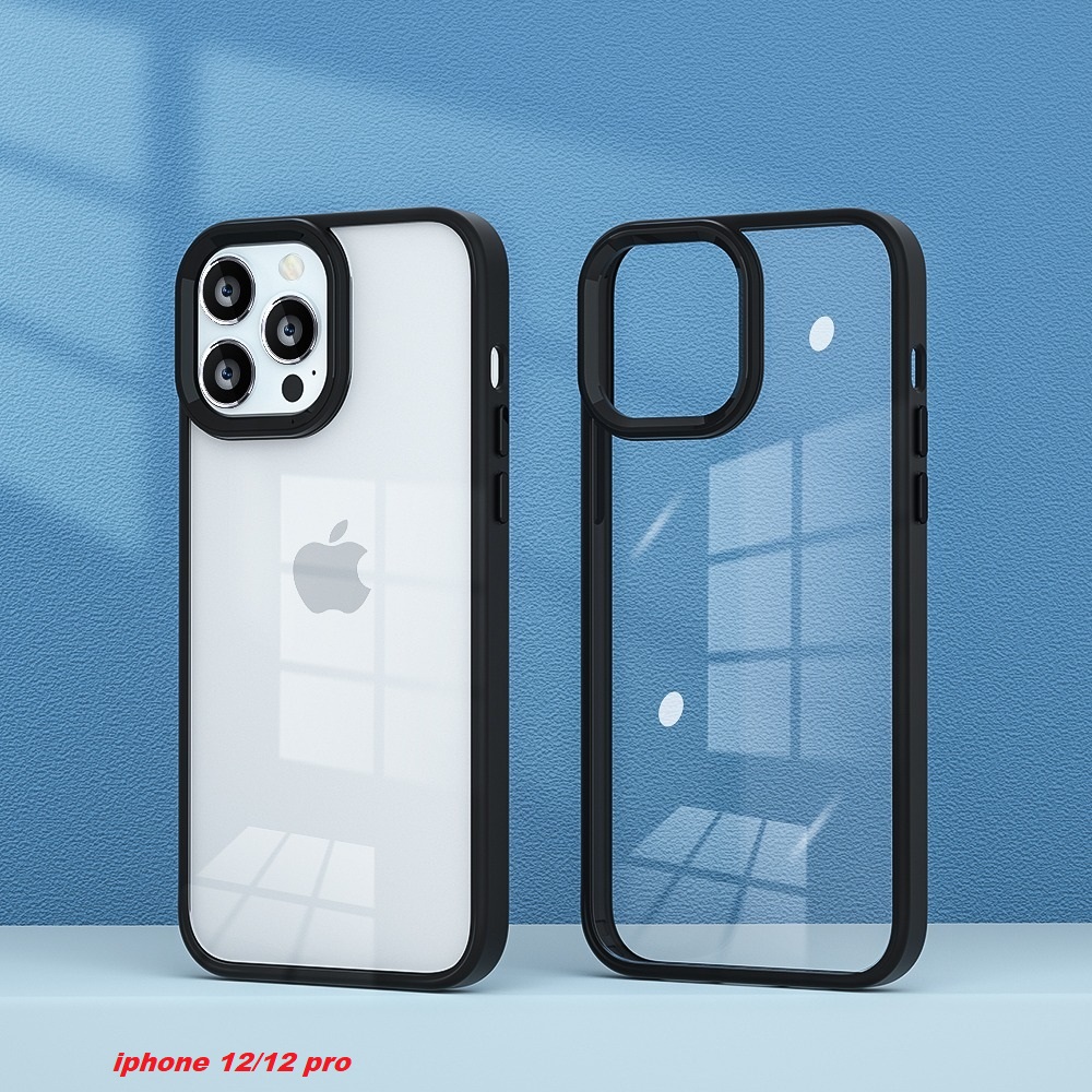 Picture of Q Series Case For iPhone 12 / 12 Pro - Luxury Carbon Case Skid Oil Proof Provides Native Touch to All Around Enclosure Camera Bumper Protective Clear Transparent Stylish Back Cover - Camera