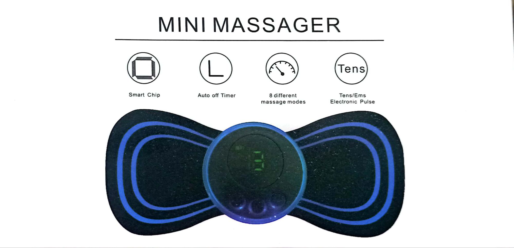 Picture of New Portable Mini Electric Neck Massager Back Body Portable With USB Charging Cable,EMS Electric Pulse Neck Massager Cervical Massage Patch Back Sticker Muscle Stimulator Portable Relief Pain Relax Massageador(Dhaka shopping zone)