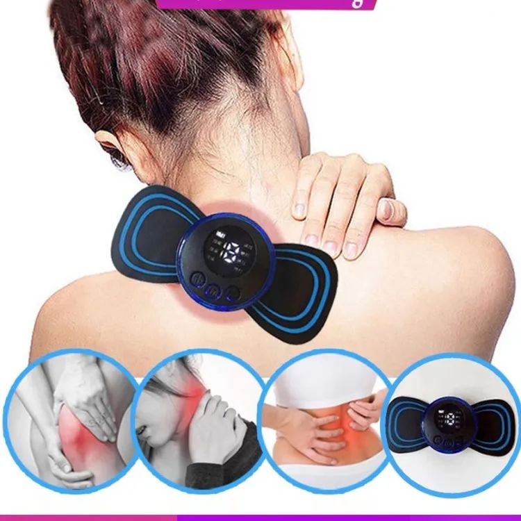 Picture of New Portable Mini Electric Neck Massager Back Body Portable With USB Charging Cable,EMS Electric Pulse Neck Massager Cervical Massage Patch Back Sticker Muscle Stimulator Portable Relief Pain Relax Massageador(Dhaka shopping zone)