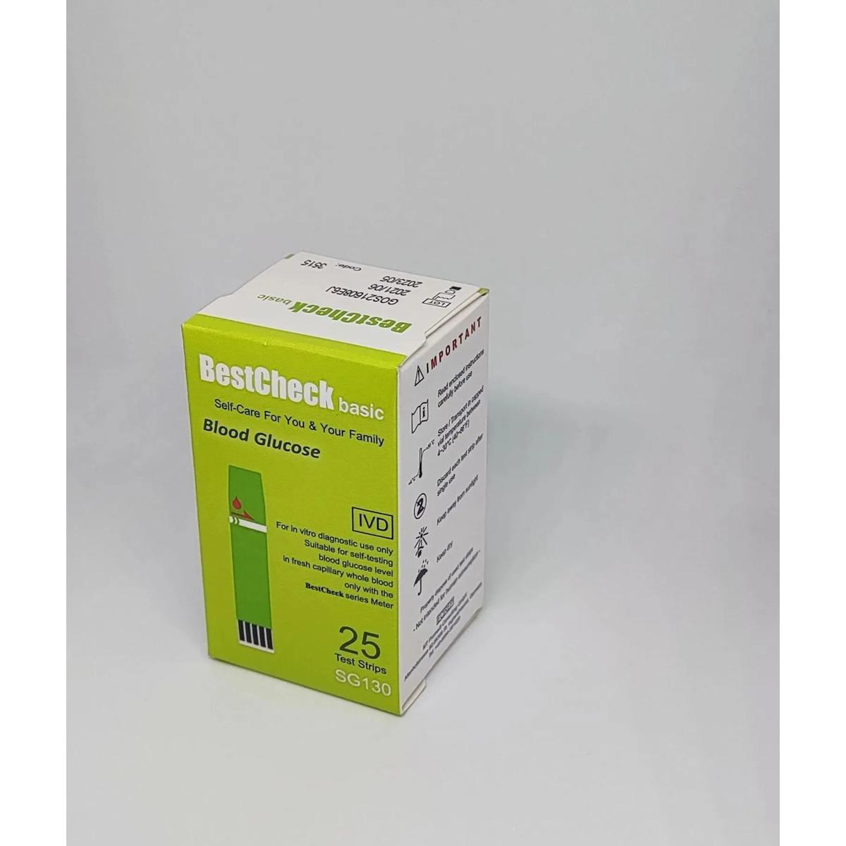 Picture of Best Check Blood Glucose Test Strips Vial 25