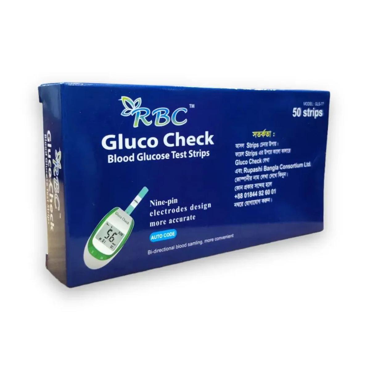 Picture of RBC Gluco Check Blood Glucose Test Strip 50 PCS Not Machine