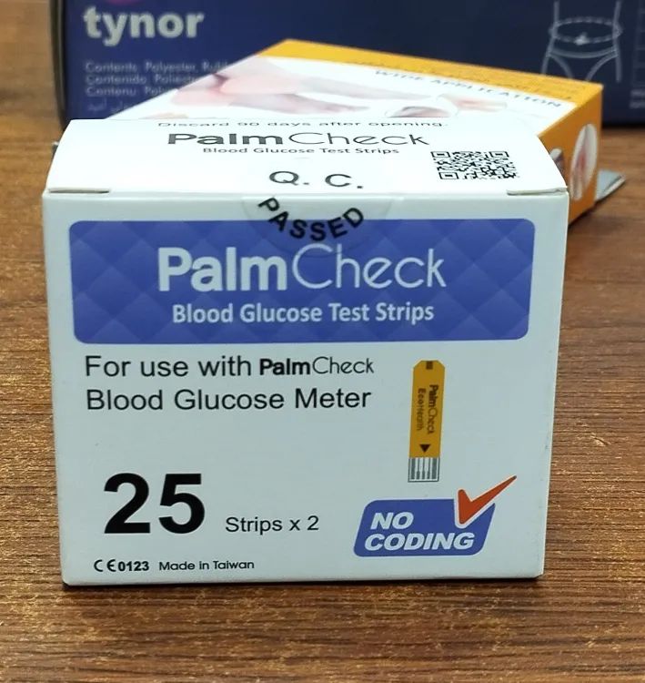 Picture of Palm Check Glucose meter Strips- 25x2 Test