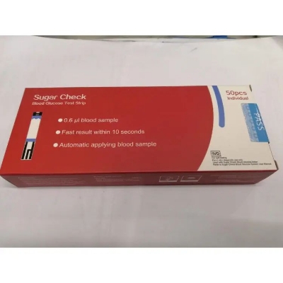 Picture of Sugar Check Blood Glucose Test Strips 50pcs individual