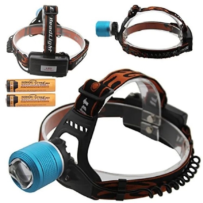 Picture of LED Rechargeable Headlight Dual Light Zoom Headlamp for using in OT Cycling BK Riding and fishing
