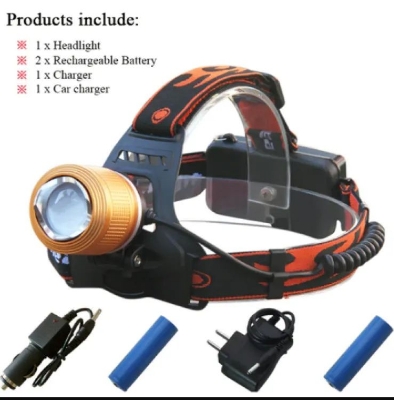 Picture of LED Rechargeable Headlight Dual Light Zoom Headlamp for using in OT Cycling BK Riding and fishing