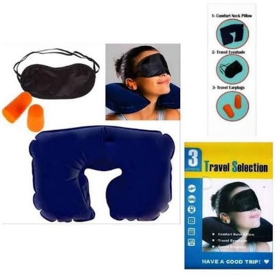Picture of Travel Selection 3 in 1 with Comfort Neck Pillow Sleeping Eye Mask & Travel Earplug Set 