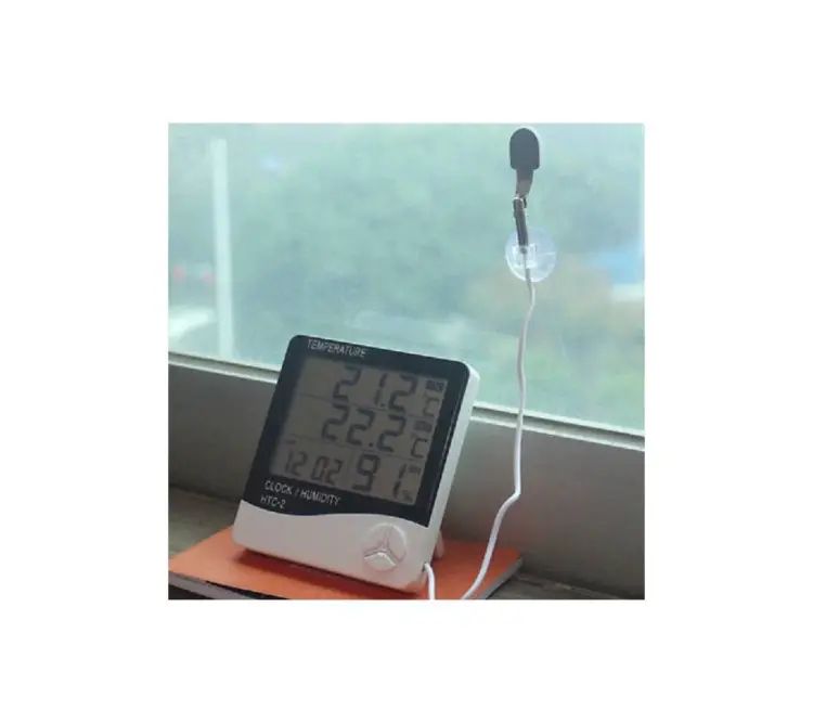 Picture of HTC-2 Digital Indoor/Outdoor Thermo-hygrometer Temperature Humidity Meter with Time/Clock Home & Industrial Room Temperature