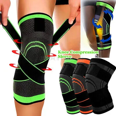 Picture of 1 pcs Knee Support for Running, Sport Elastic Nylon Knee Brace with Strap Compression for Joint Pain Woman Men, Adjustable Knee Sleeves for Knee Pain Relief