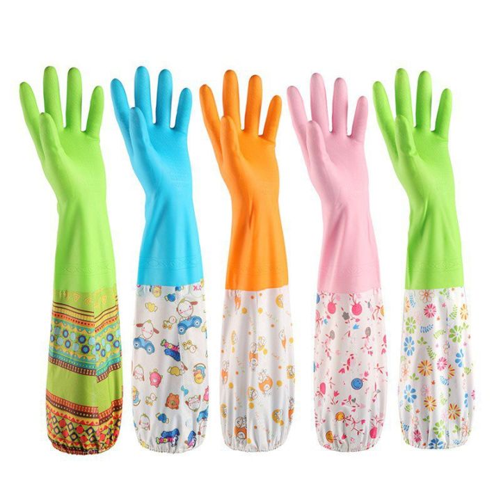 Picture of High Quality Multicolor Silicone Kitchen Hand Gloves for Dish Washing - 1 Pair