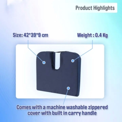 Picture of Coccyx Seat Cushion to Relieve Back, Sciatica and Tailbone Pain Ideal for Car, Office Chair