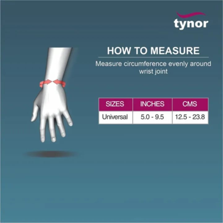 Picture of Tynor Wrist Support Brace with Thumb Unisex Medical Anatomical Stabilizing Wrap Non-Slip Compression for Pain Relief Recovery from Sprain Strain Arthritis