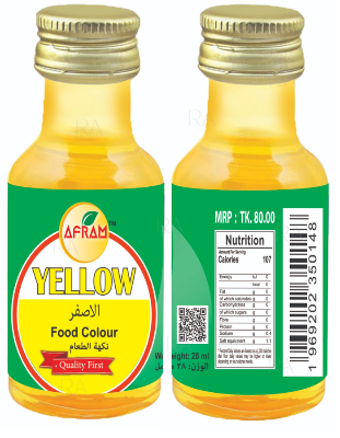 Picture of Afram Yellow Food Colour -28ml  Yellow Color