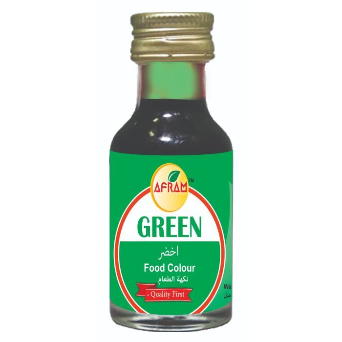 Picture of Afram  Organic Food Colour Combo Set of Orange + Chocolate + Blue + Red + Yellow + Green + Pink +  black + purple- 28 ml x 9 pieces