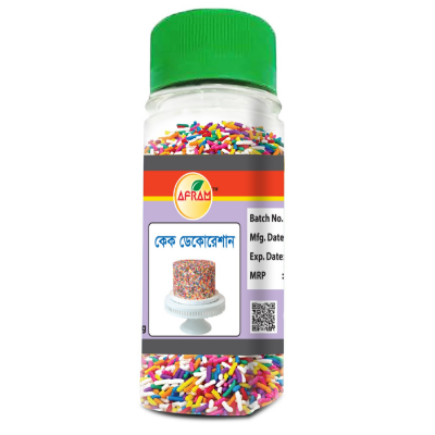 Picture of Afram Cake Decoration  Multi Color Rainbow Sprinkle Sugar Ball -30g